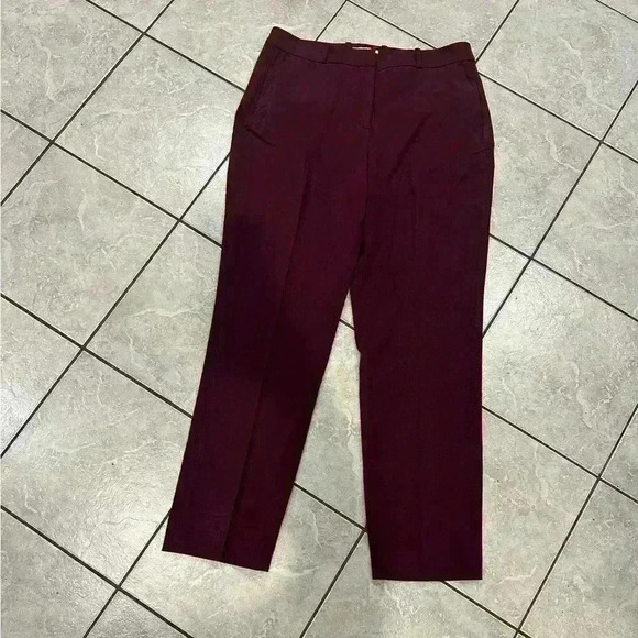 Coldwater Creek Maroon Flat Front Trouser Size 12 - Picture 1 of 5